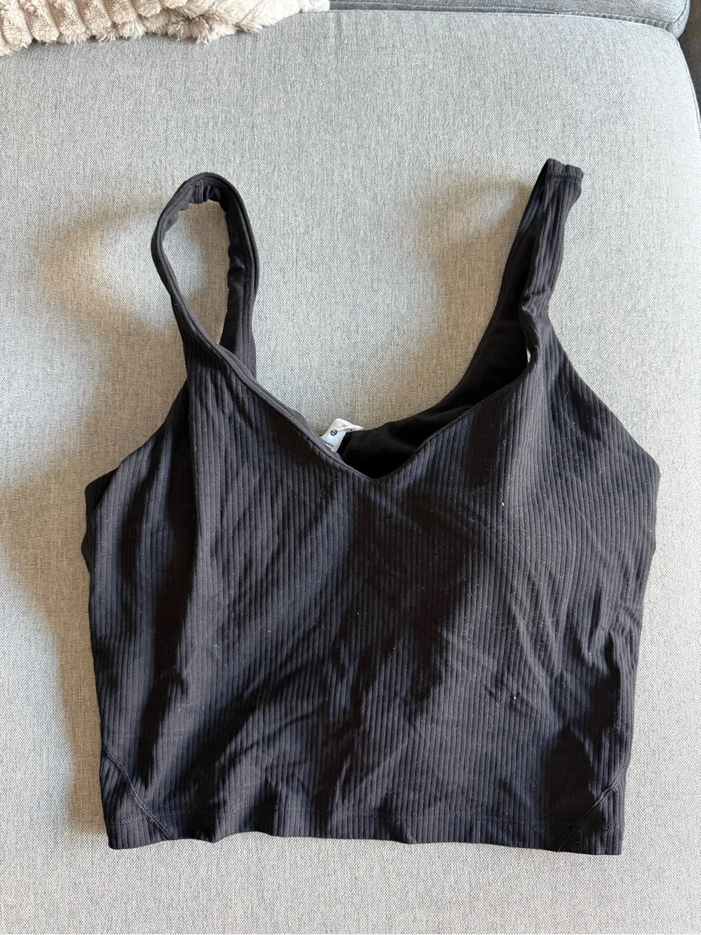 lululemon athletica Black Ribbed Crop Tank
